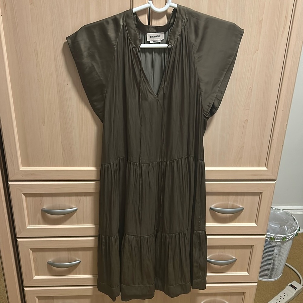 Zadig & Voltaire Rito Tiered Satin Dress Small